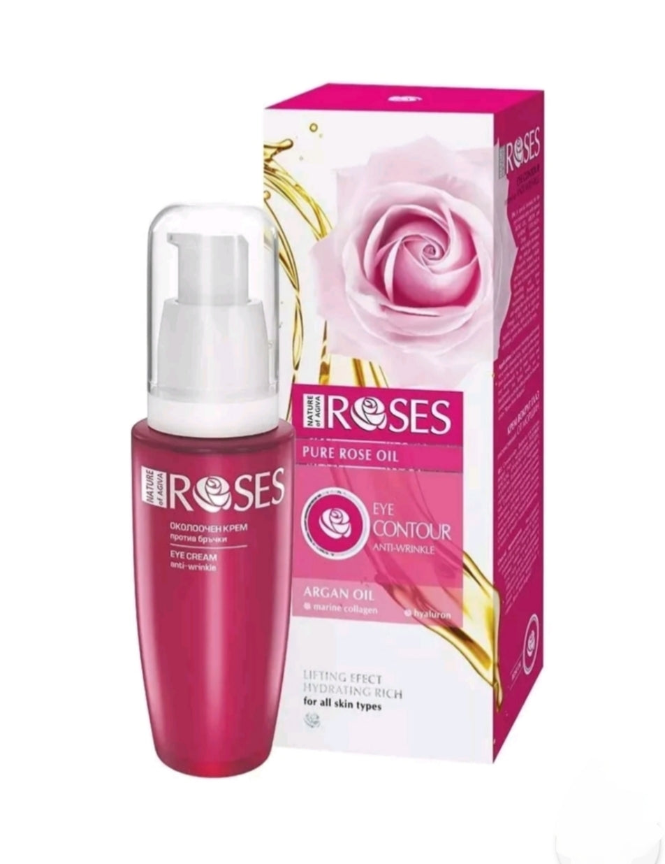 Agiva Intensive Anti-Wrinkle Eye Cream With Rose Oil, Argan & Marine Collagen 30ml