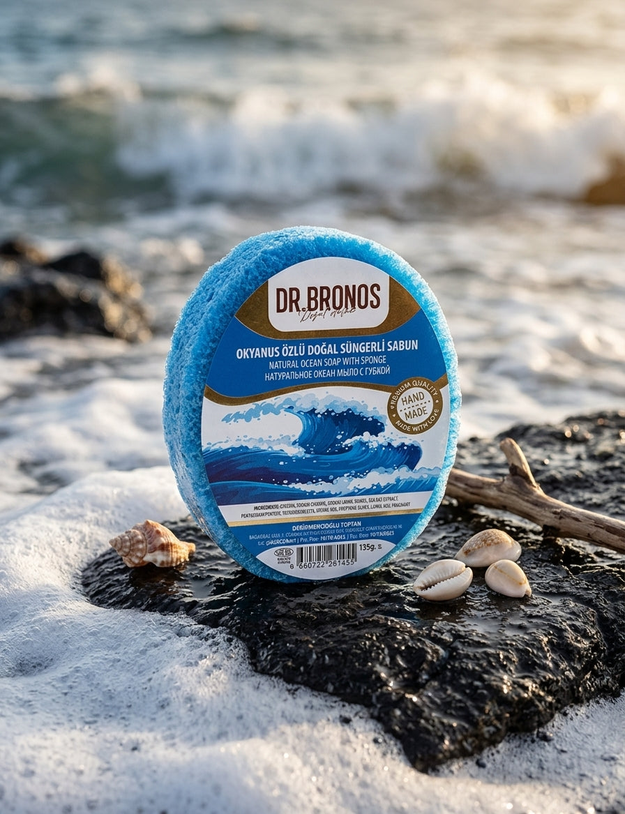 Dr. Bronos Natural Ocean Soap with Sponge, 135gr