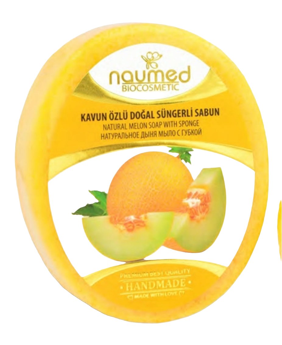 Naumed Melon Extract Natural Hand Made Sponge Soap 135 gr