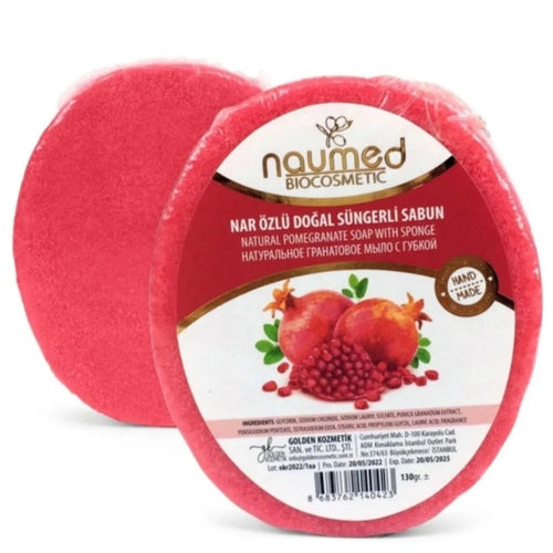 Naumed Pomegranate Extract Natural Hand Made Sponge Soap 135 gr