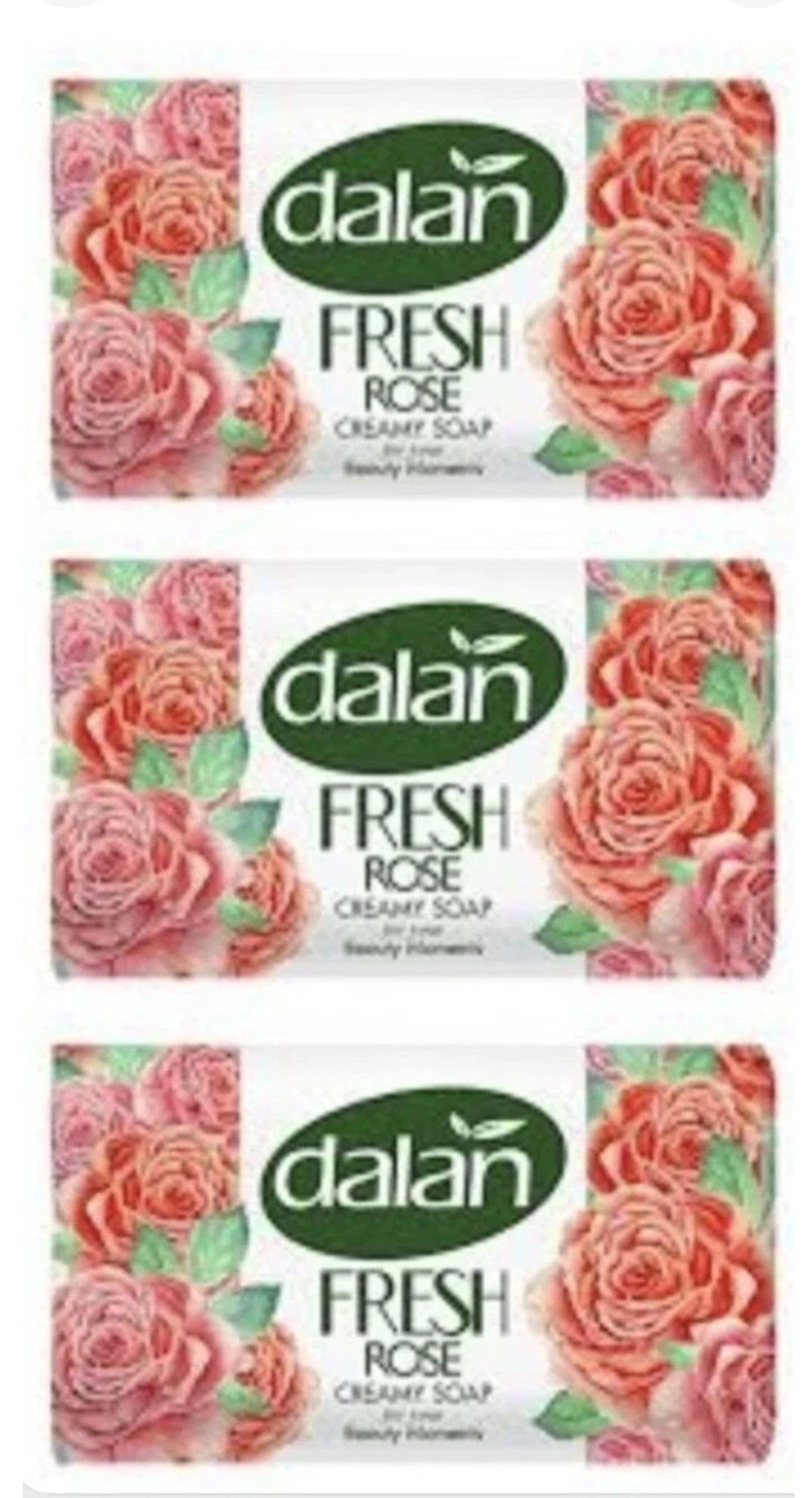 Dalan Fresh Creme Rose Soap Soft and Nourishing, 3 Bars x 100gr