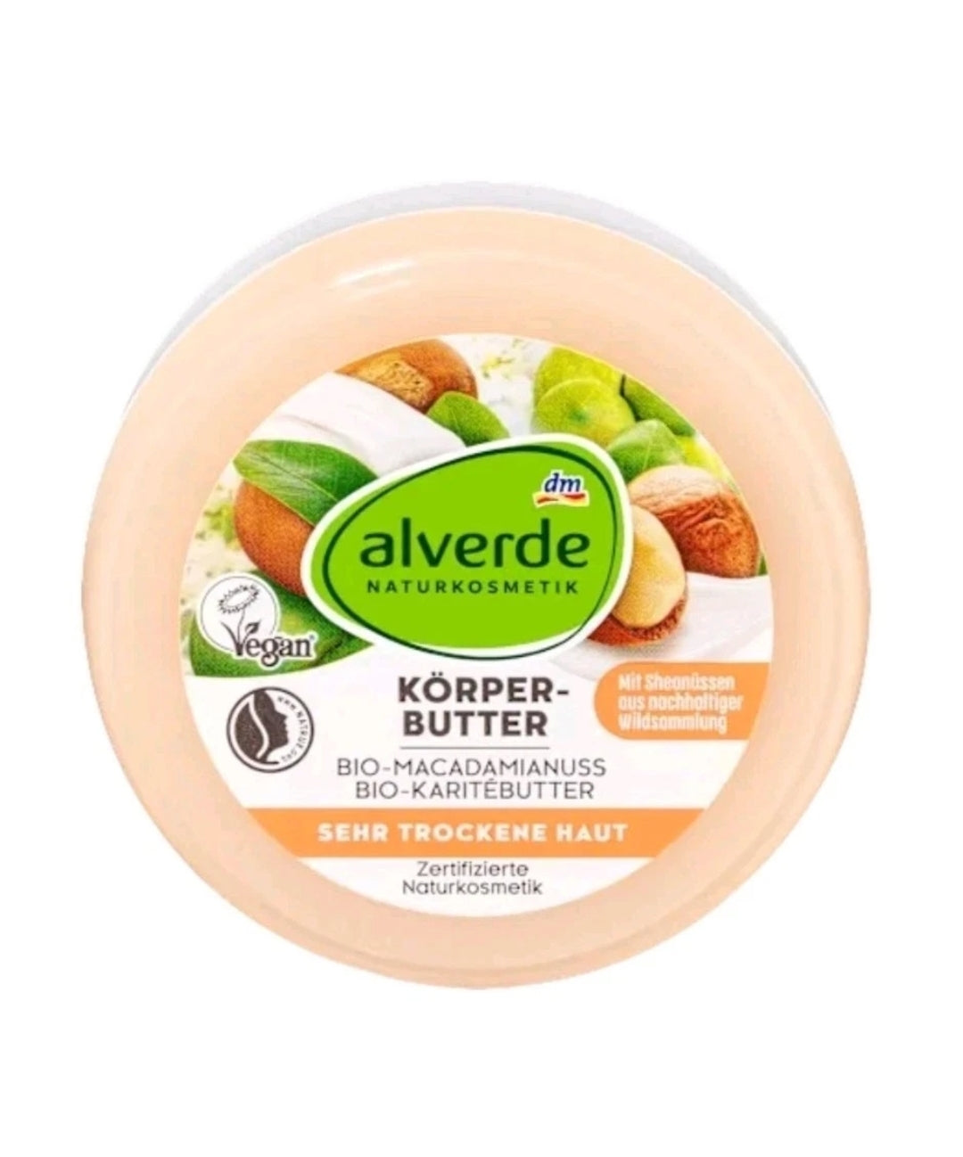 Alverde Natural Cosmetics Body Butter with Organic Mcadamia & Organic Shea,200ml