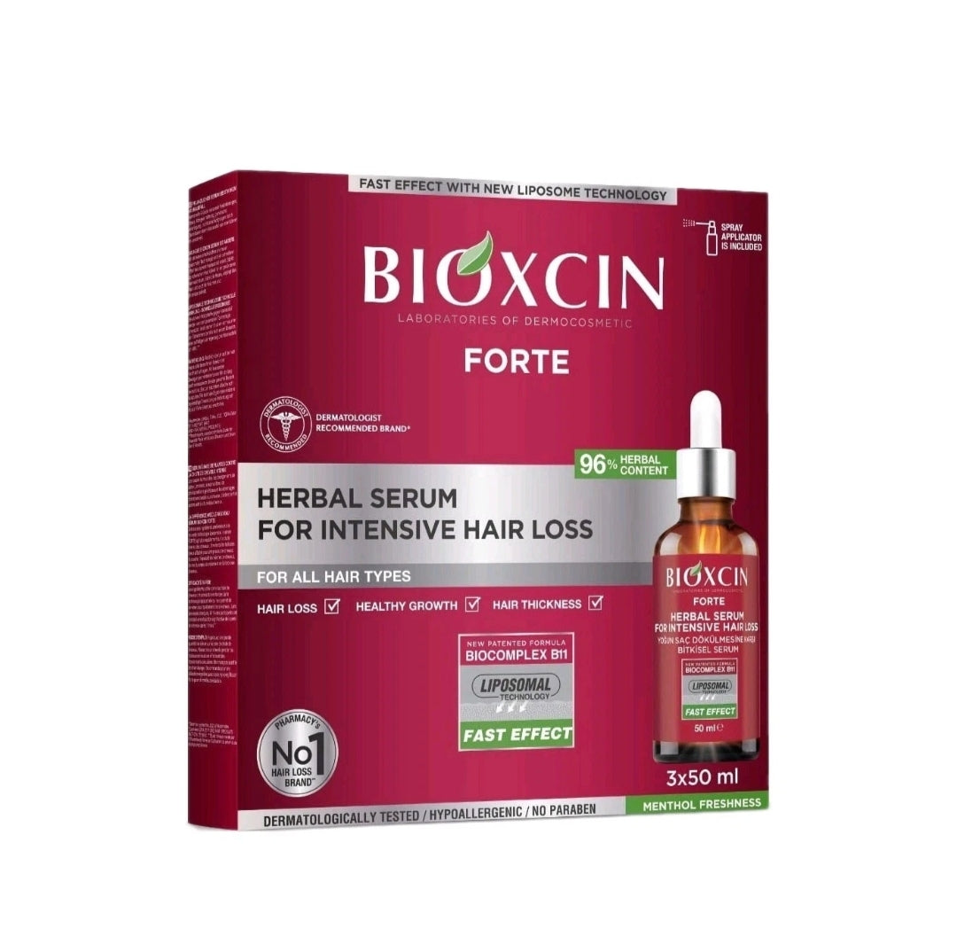 Bioxcin Forte Herbal Serum for Intensive Hair Loss Treatment, 3x50ml