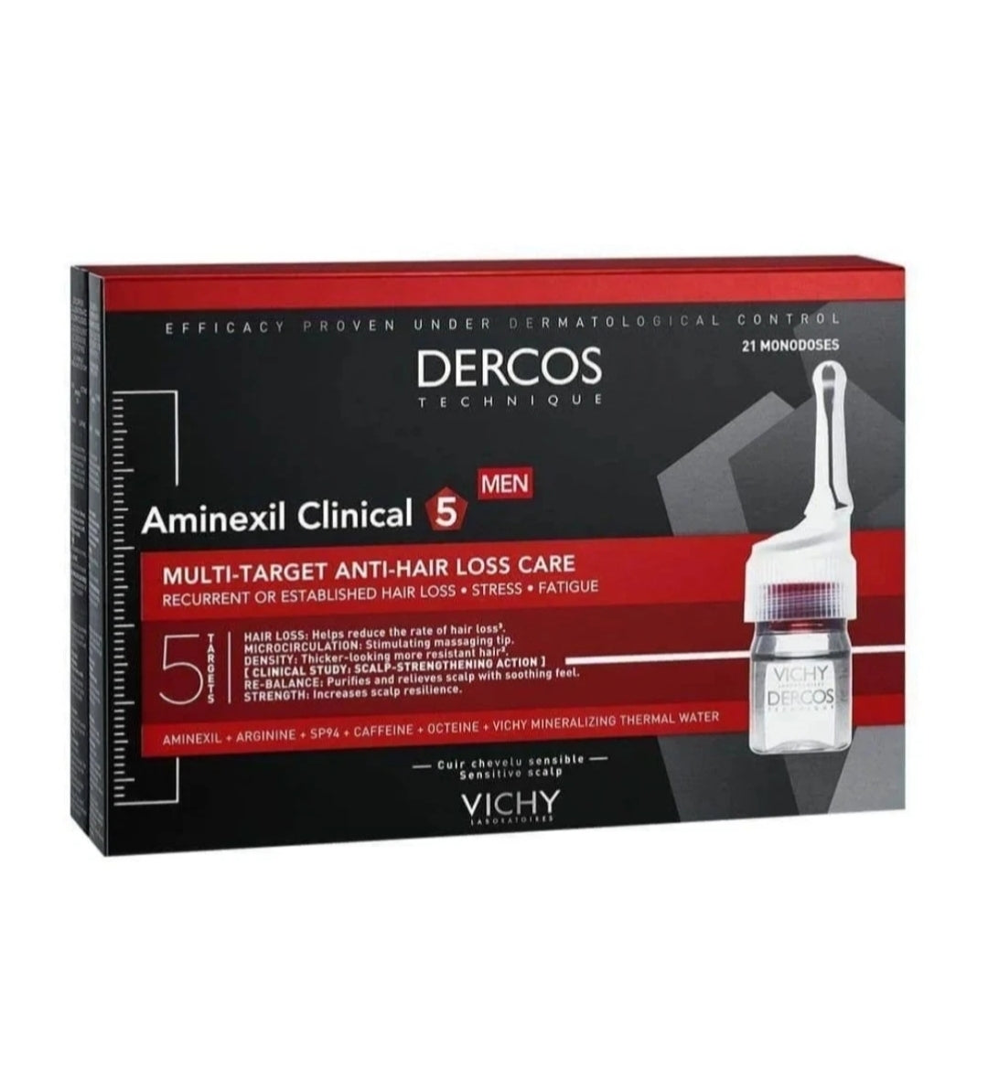 Vichy Dercos Aminexil Clinical 5 Anti Hair Loss Men Treatment Stimulating 21x6ml
