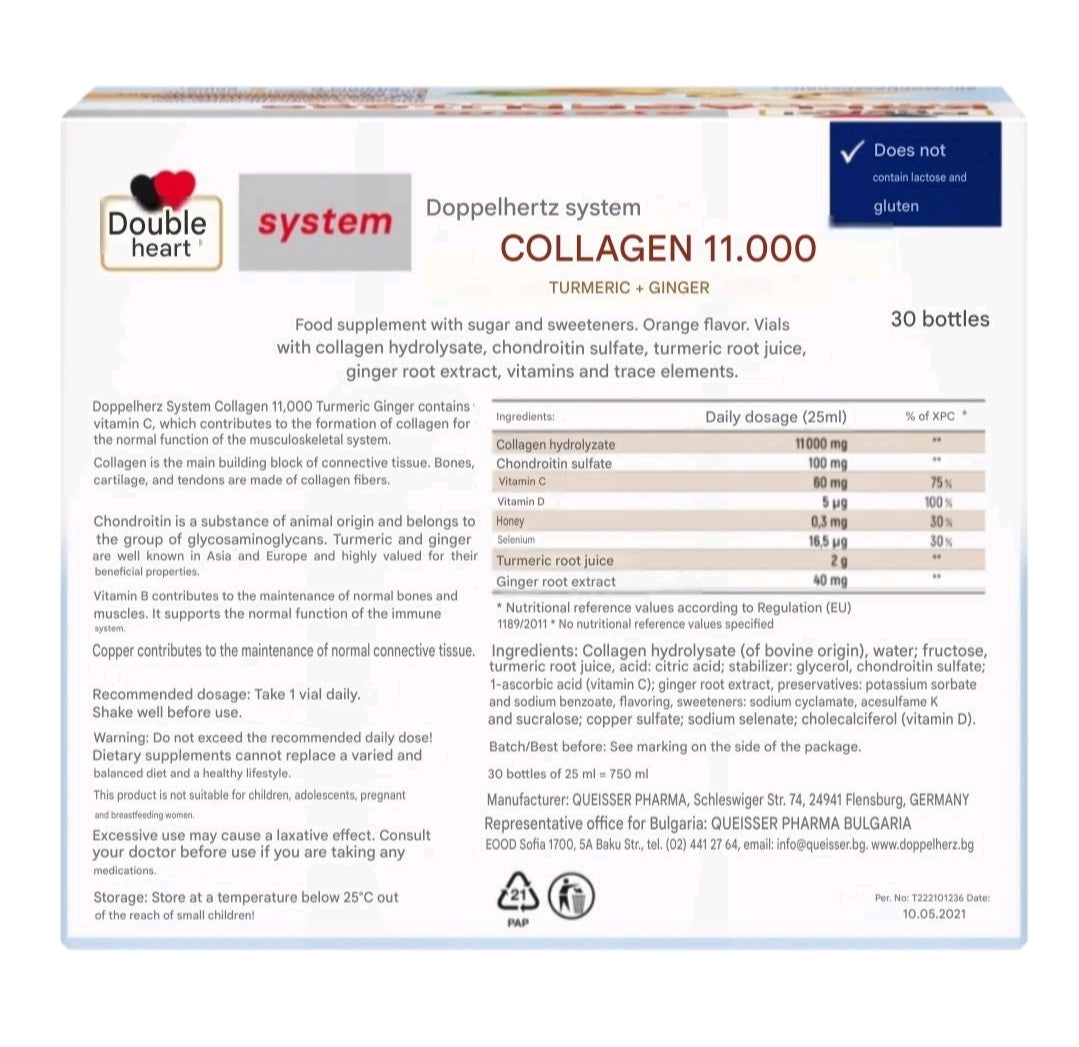 Doppelherz System Collagen 11000 + Curcuma + Ginger 25 ml x30 vials