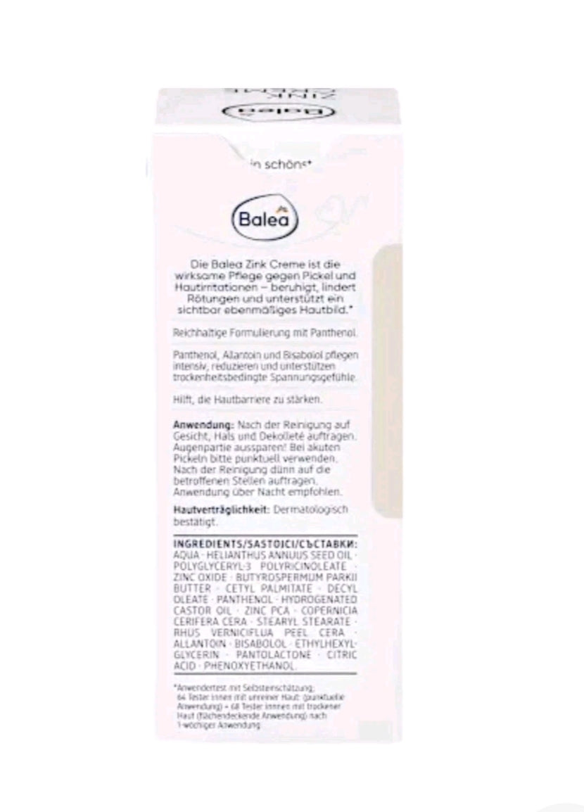 Balea Day Cream with Zinc PCA & Panthenol, Vegan & Perfume Free, 50 ml