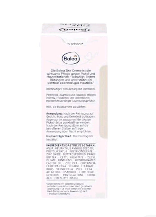Balea Day Cream with Zinc PCA & Panthenol, Vegan & Perfume Free, 50 ml