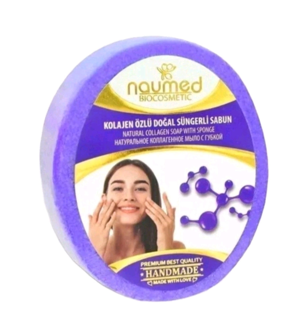 Naumed Biocosmetic Natural Extract Collagen Hand Made Sponge Soap 135 gr