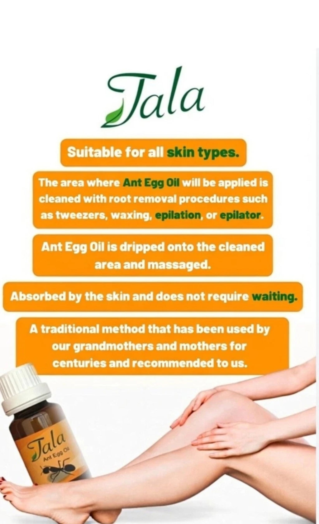 Tala Ant Egg Oil Organic Hair Removal, 20ml