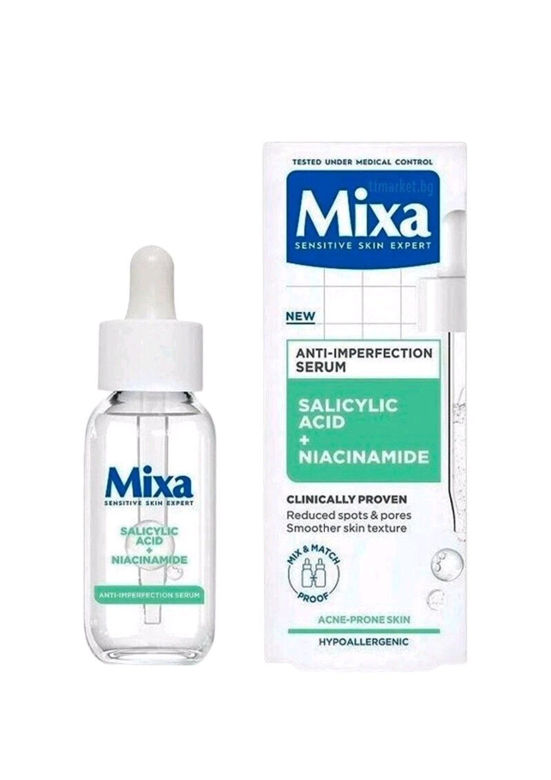 Mixa Anti-Imperfection Serum with Niacinamide &Salicylic Acid Reduces Blackheads