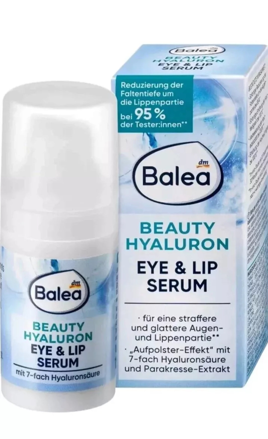 Balea Beauty Eye and Lip serum with Hyaluronic acid, 15 ml