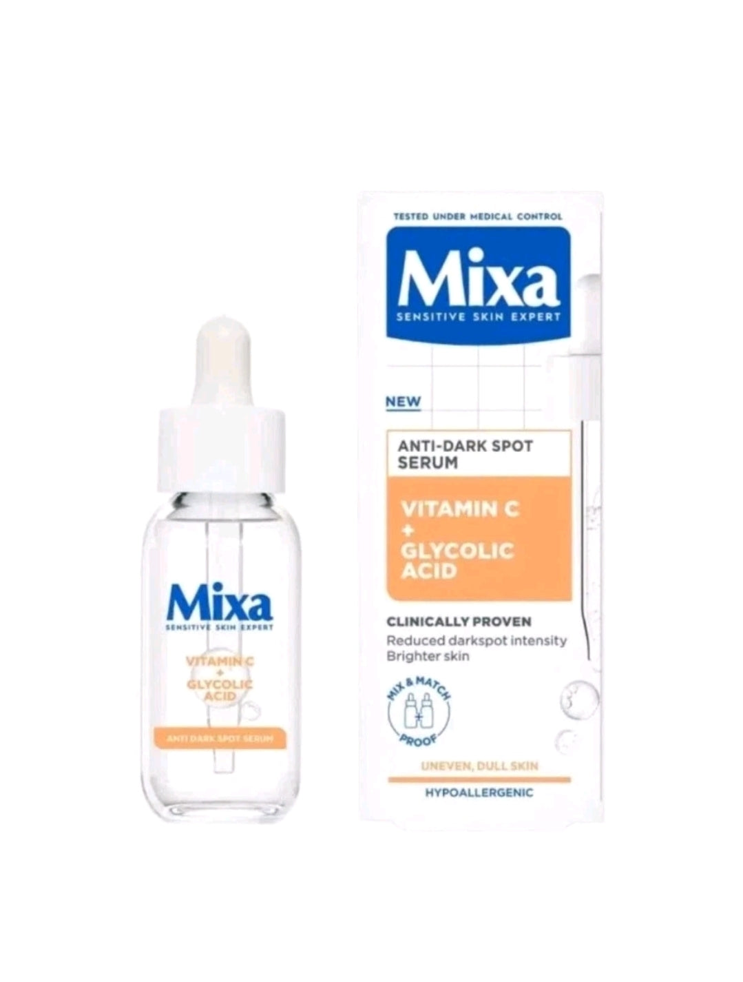 Mixa Anti-Dark Spot Serum with Vitamin C & Glycolic Acid, 30 ml